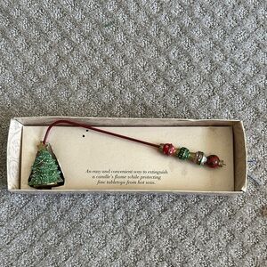 Christmas Tree Candle Snuffer with Beaded Handle